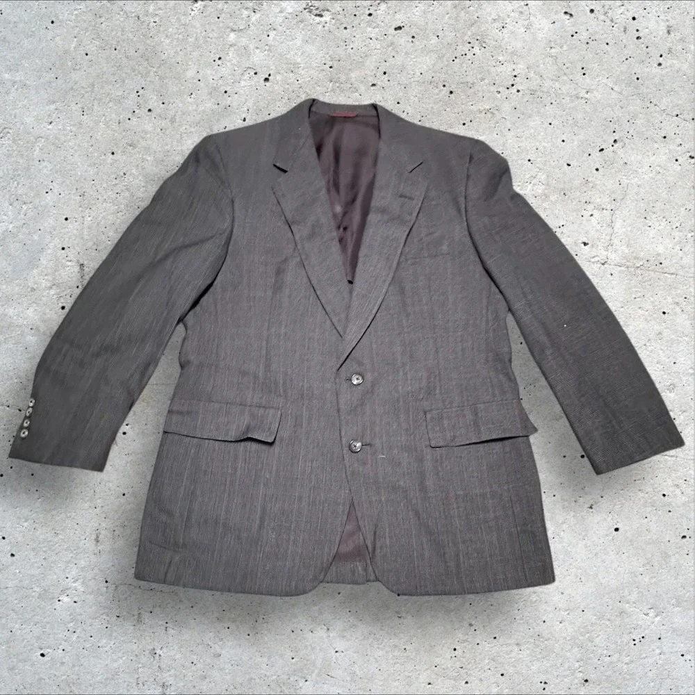 Vintage Hart Schaffner Marx Blue/Gray Wool Blazer Union Made USA Mens Sport Coat